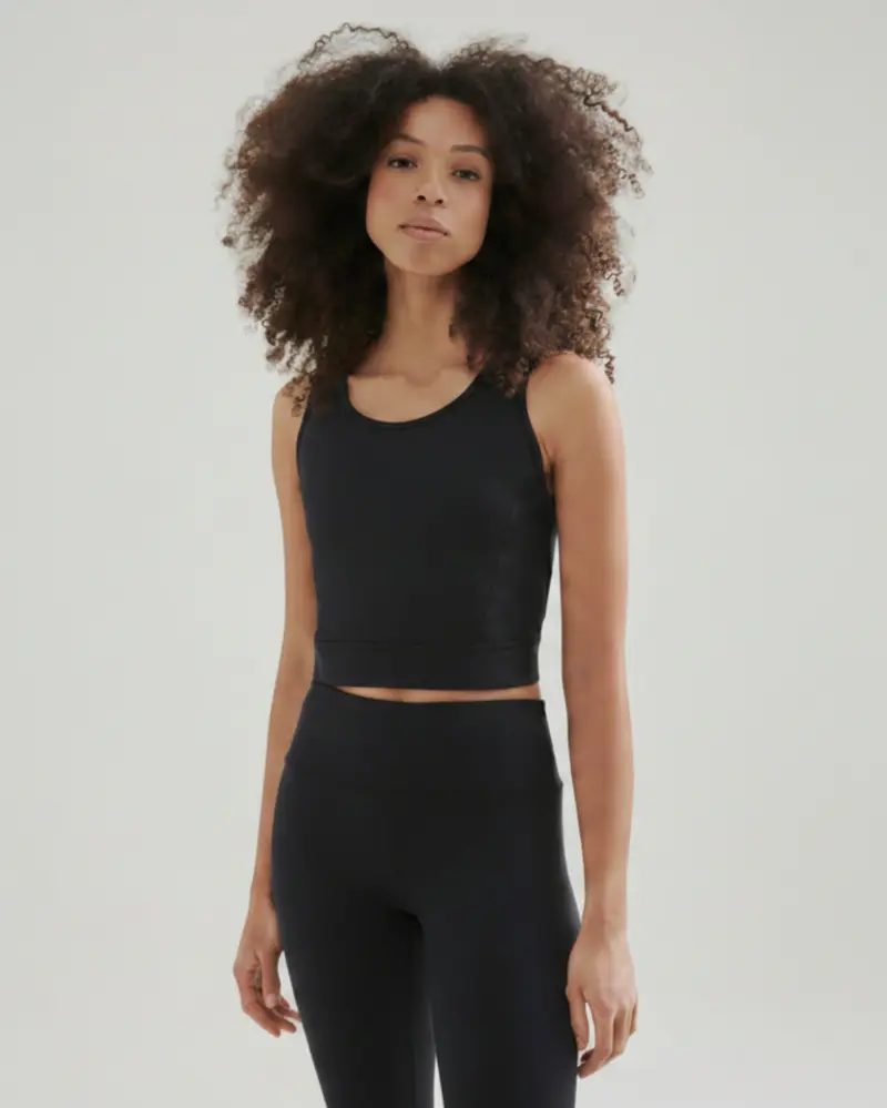 3/4 Crop Top - Caviar Black