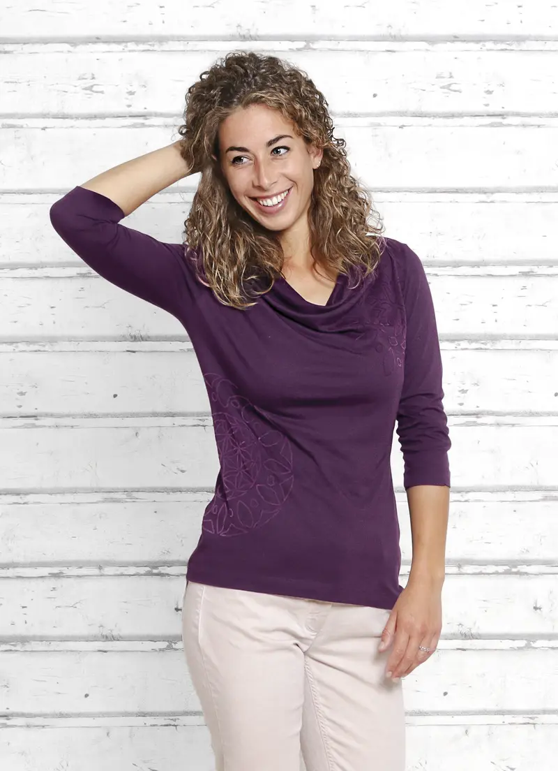 3/4-Shirt "Surya" - aubergine