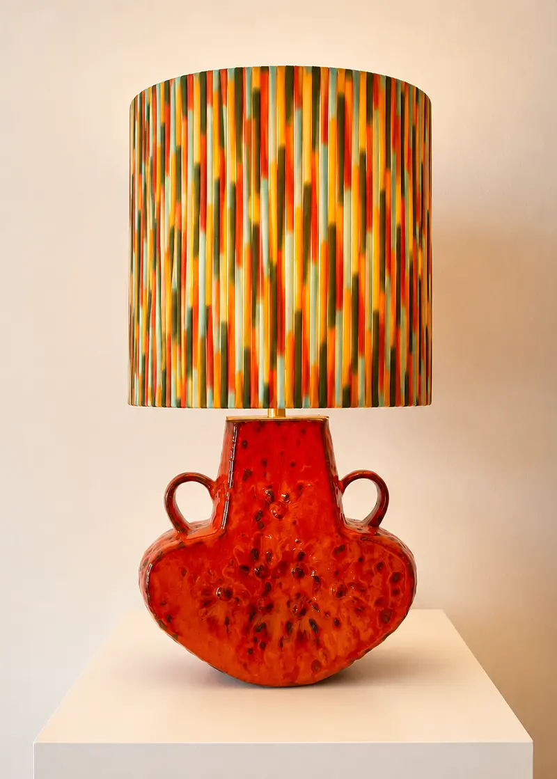 70er Jahre Pop Art Tischlampe - Upcycling West German Pottery