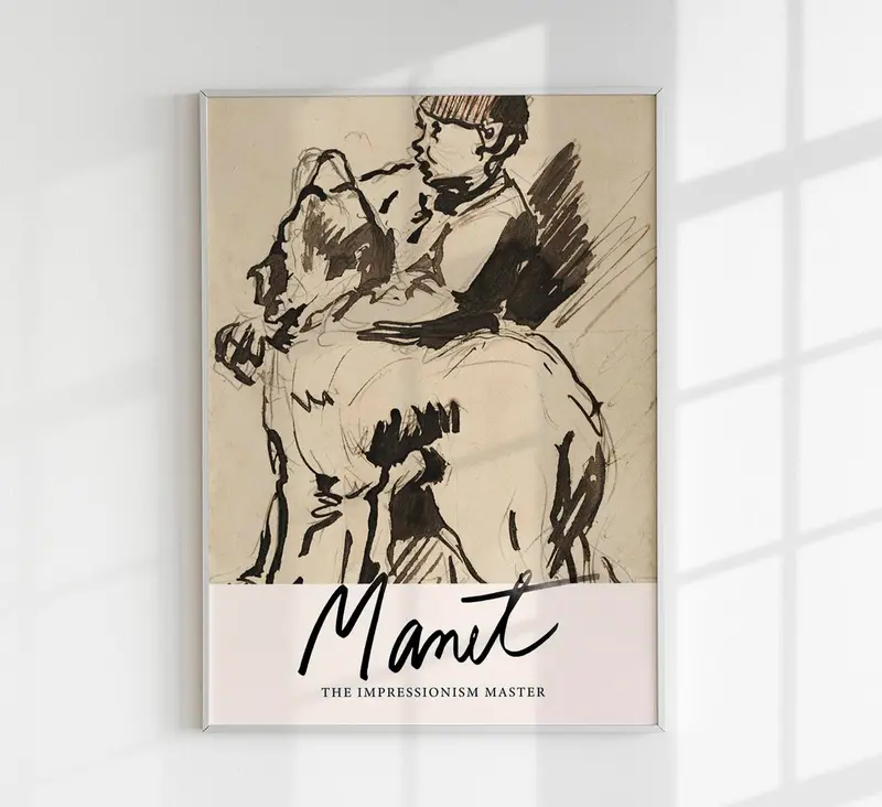 A Boy Holding His Dog – Manet Exhibition Poster | Fine Art Print