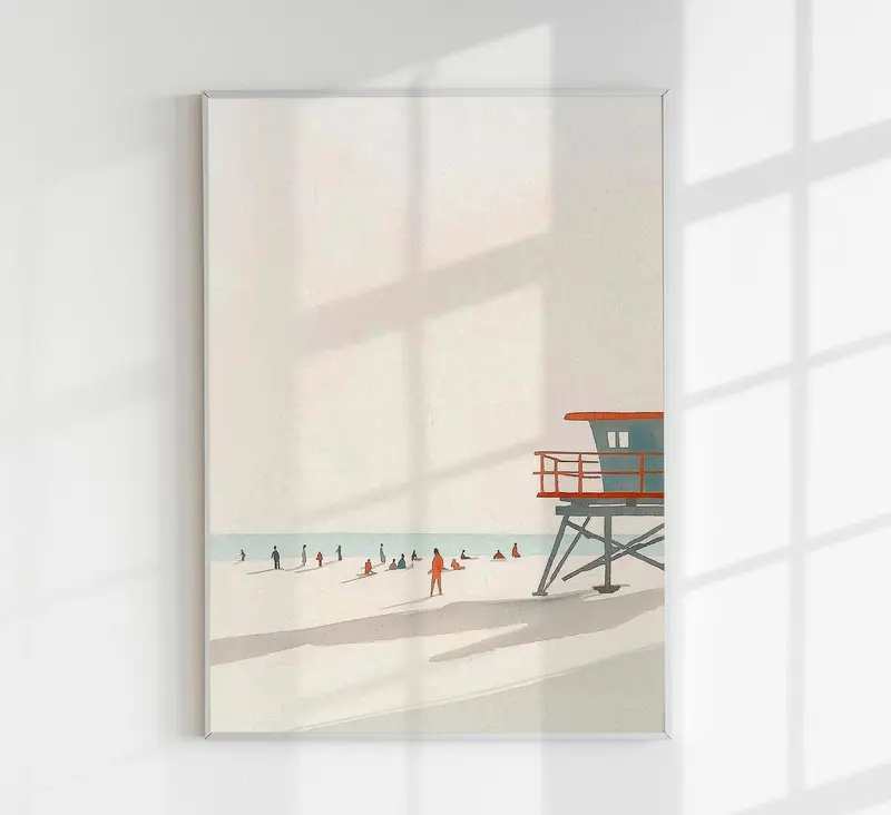 A Calm Day at the Beach nr 2 Fine Art Print – UV-beständig