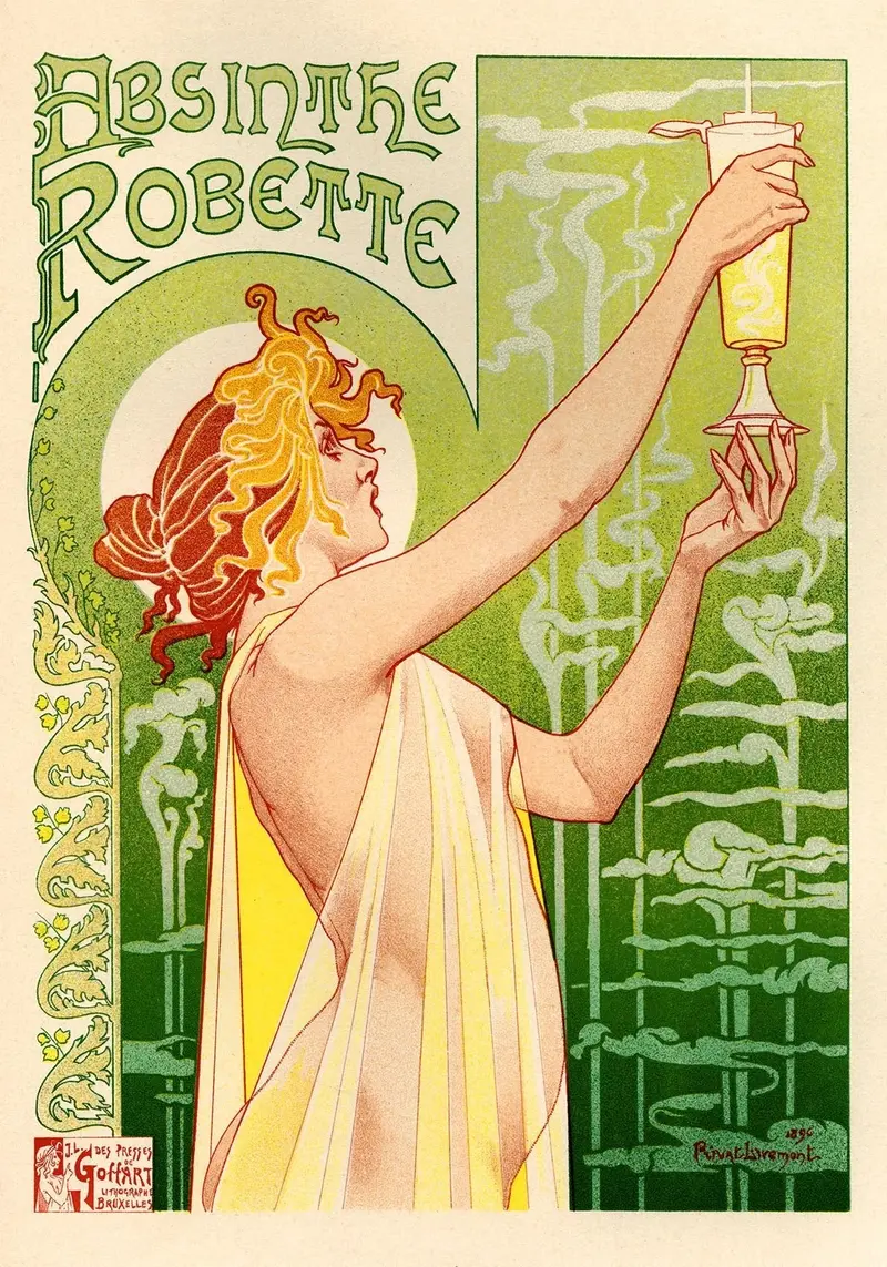 Absinthe Art Nouveau Vintage Poster – Fine Art oder Canvas