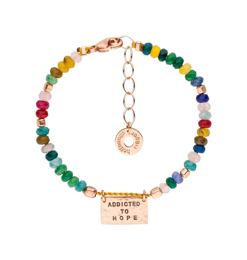Addicted to hope Edelstein-Armband, Rosé