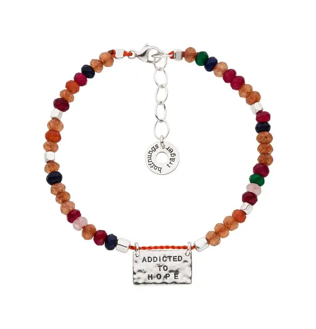 Addicted to hope Edelstein-Armband, Silber