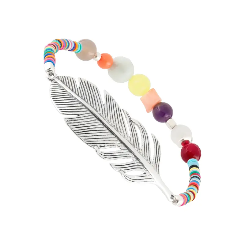 Afrika Stretcharmband „Be Free", Silber