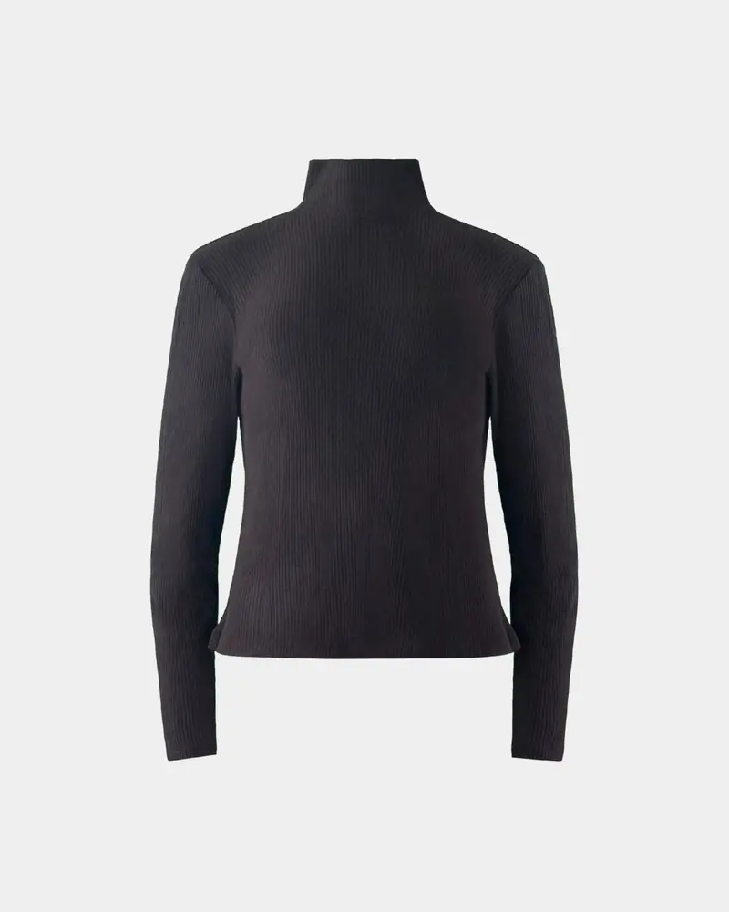 ALINE CELI Rollkragenbluse Recycelt Rippstruktur