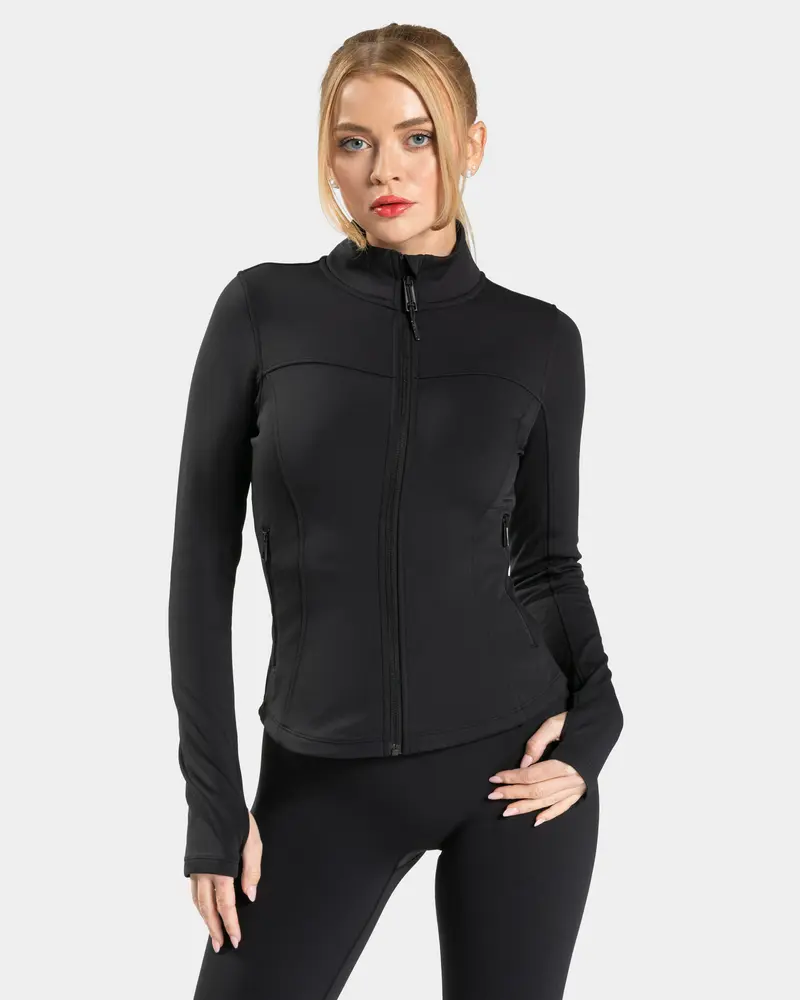 Allrounder Shaping Zip Jacke Warm "Schwarz"