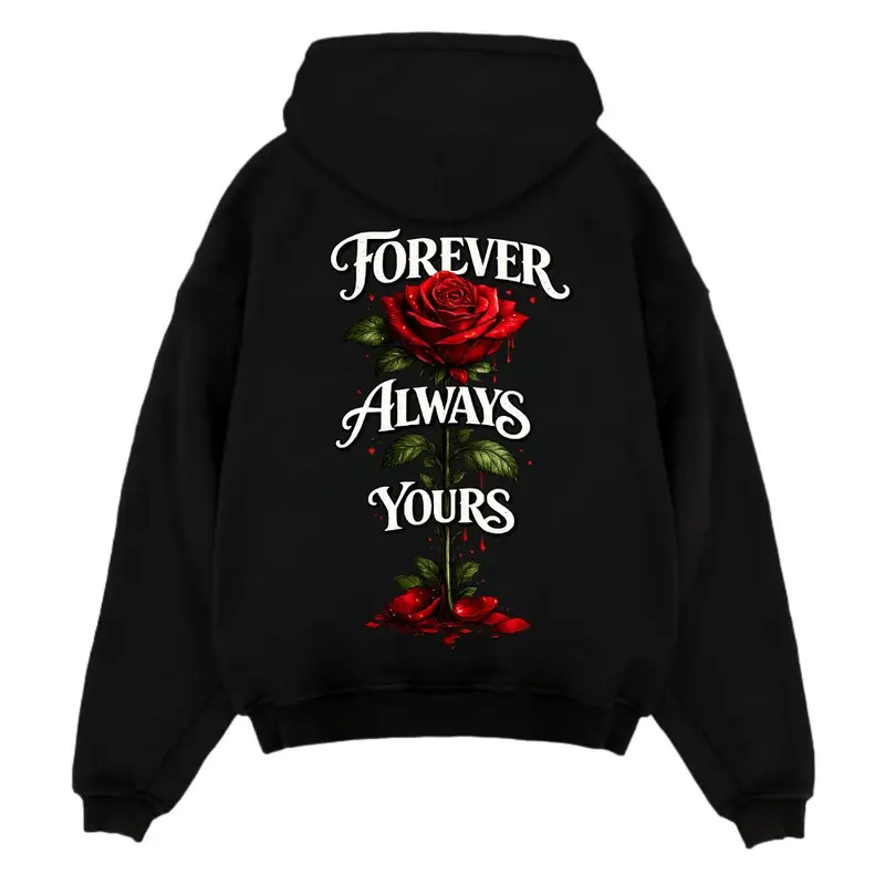 ALWAYS YOURS RED OVERSIZE HOODIE
