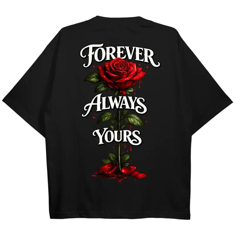 ALWAYS YOURS RED OVERSIZE SHIRT (BACKPRINT)