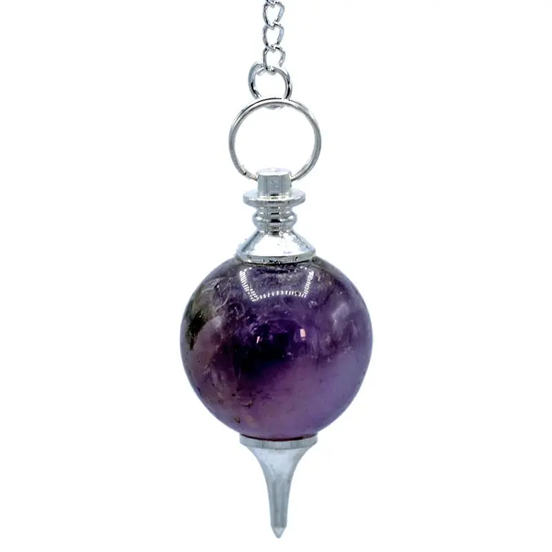 Amethyst-Kugelpendel mit 7-Steine-Chakrakette