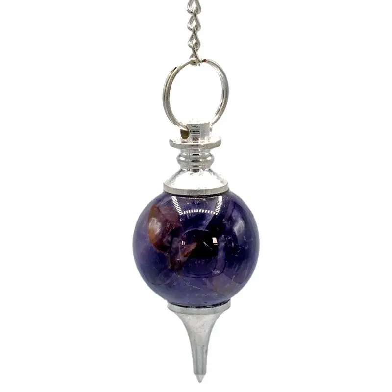 Amethyst-Kugelpendel mit Metallfassung
