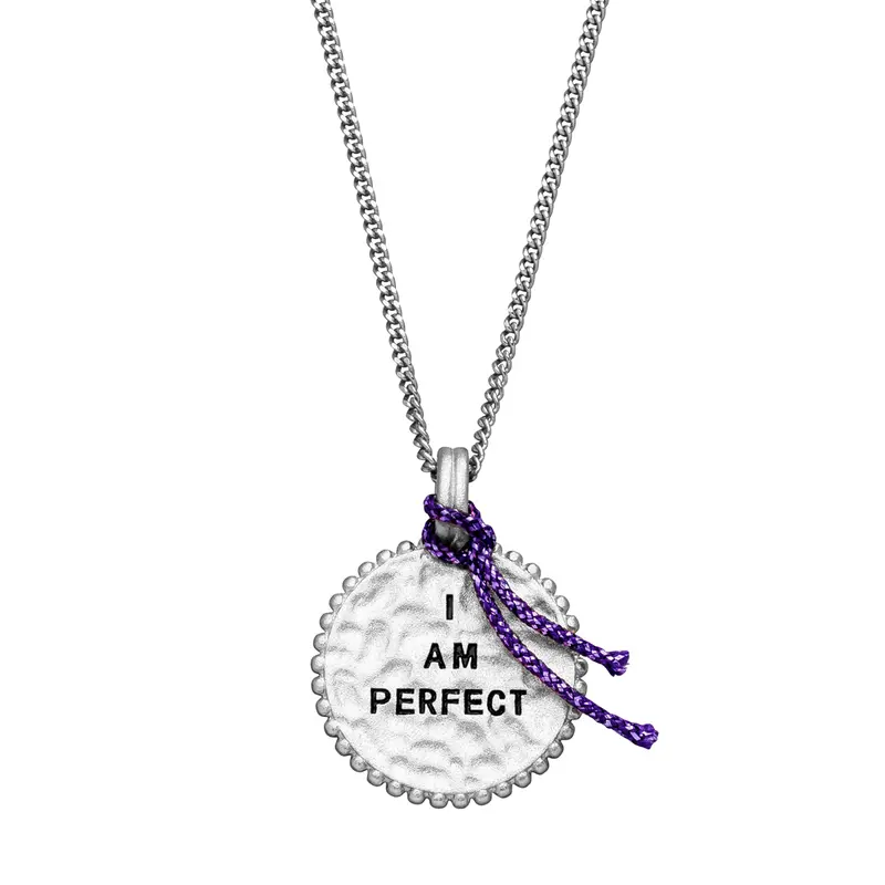 Amulett Kette „I am perfect“ Silber