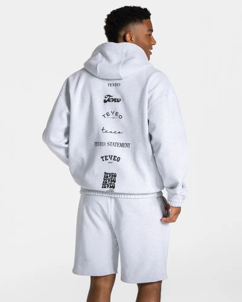 Anniversary Oversized Zip Jacke "Hellgrau"