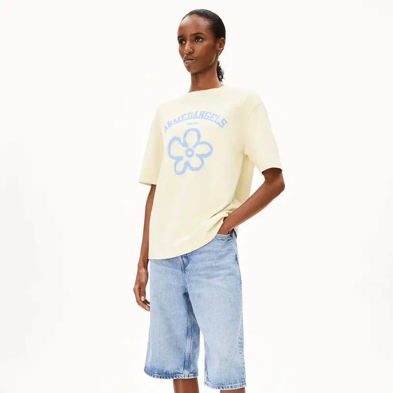 ARMEDANGELS Damen Casual Jersey T-Shirt "TARJAA LOGO FLOWAA"