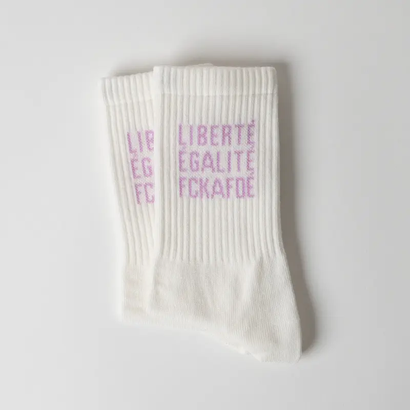 arrel FCKAFDÉ Statement Socken – Bio-Baumwolle, cream & lavender