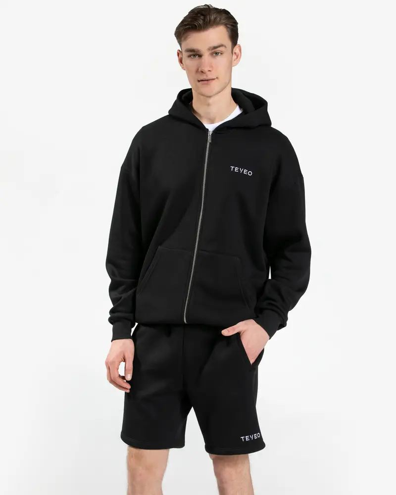 Arrival Oversized Zip Hoodie "Schwarz"