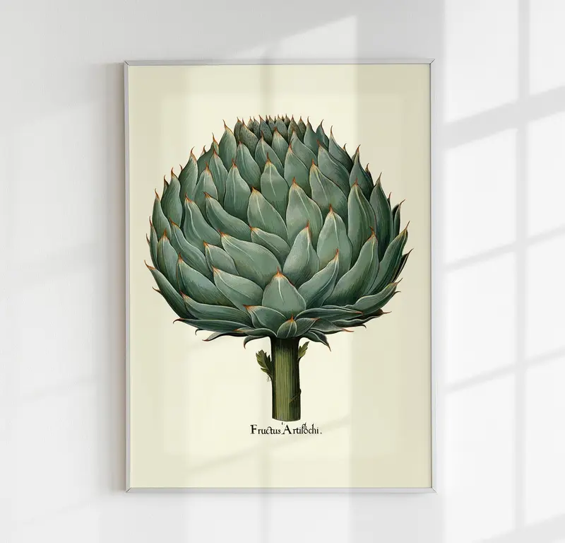Artichoke Beige Poster | Kulinarische Illustration | Handgefertigt Berlin