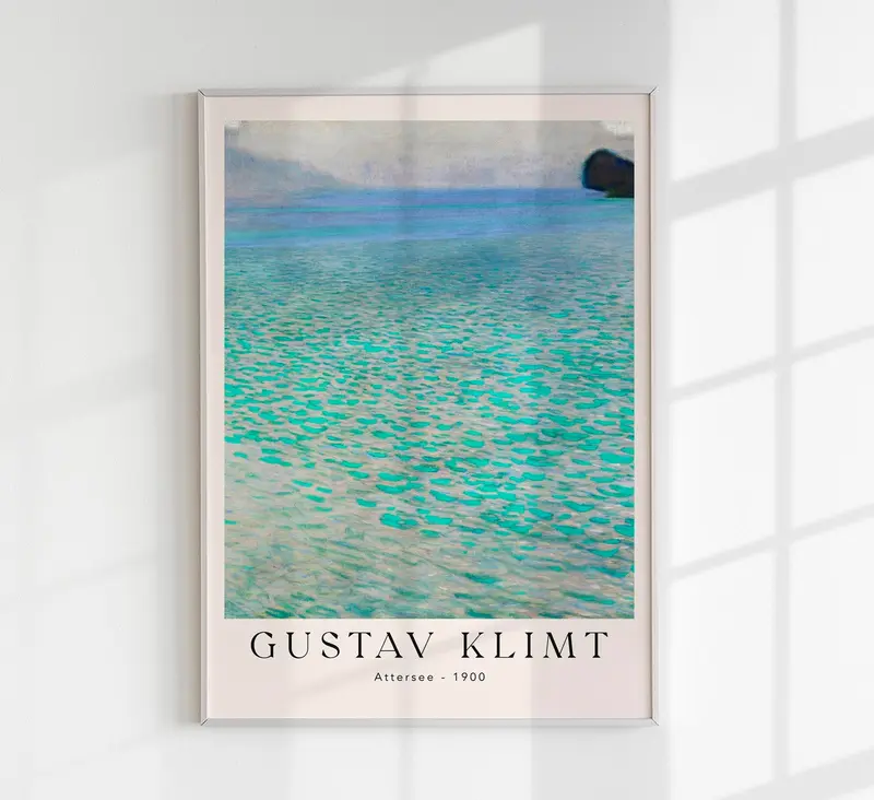 Attersee by Gustav Klimt Exhibition Poster – Fine Art Print Jugendstil