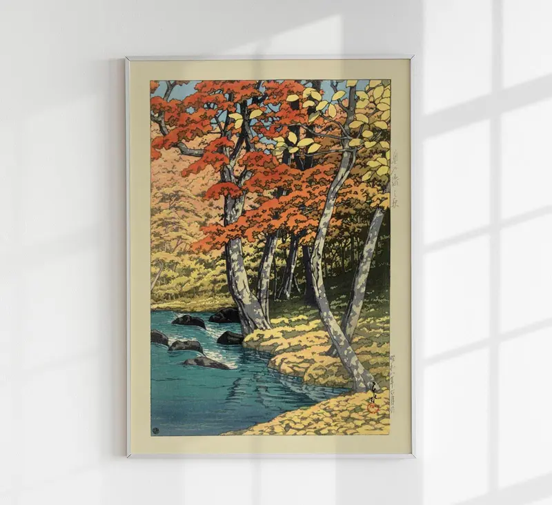 Autumn in Oirase Art Print – Kawase Hasui Holzschnitt UV-resistent