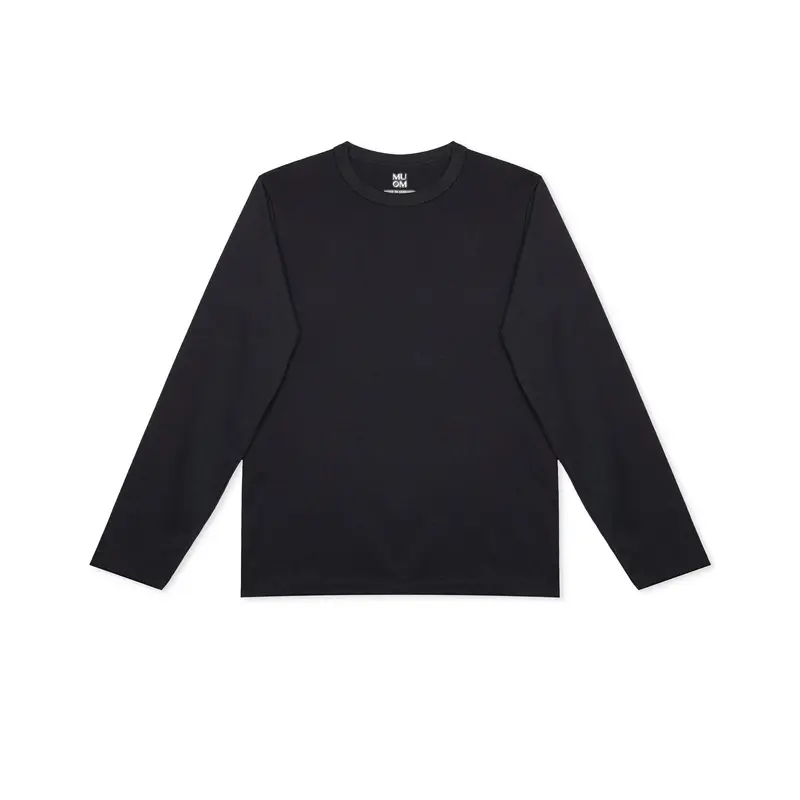 Basic Longsleeve N°6 Schwarz 100 % Baumwolle Regular Fit