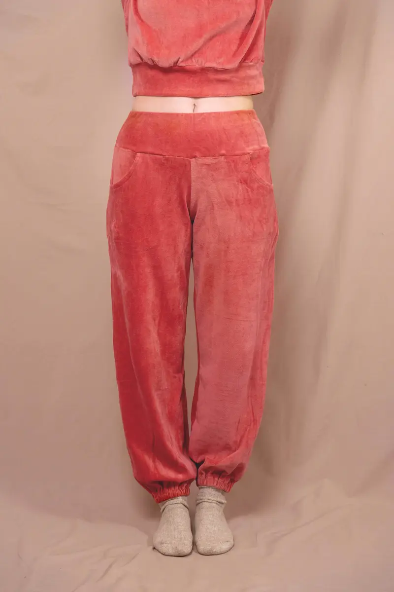 Bequeme Samt-Hose Peach