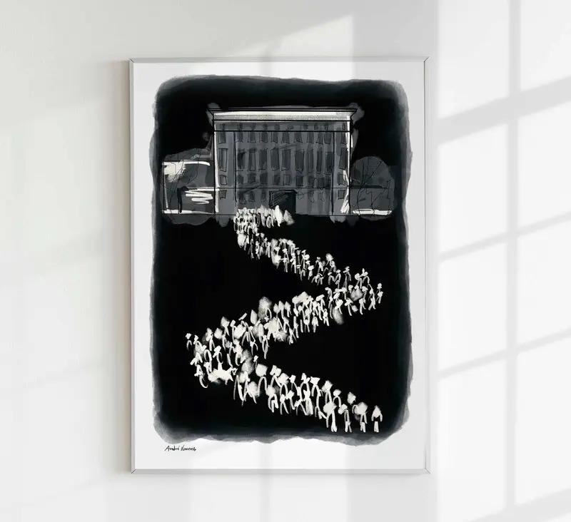 Berghain Queue Art Print by André Humeres – Poster