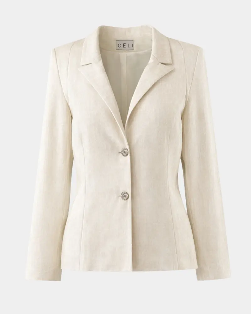 Blazer Sustainable Bio-Leinen Gabi weiß | Klassisches Design | EU-Produktion