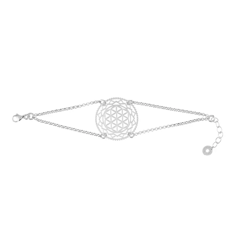 Blume des Lebens Armband Silber