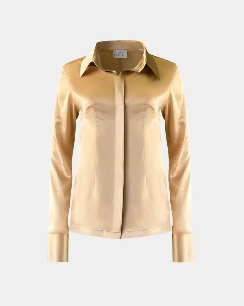 Bluse Faiza aus recyceltem Polyester – Slim Fit, Fair gefertigt