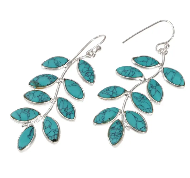 Boho Silberohrringe türkis