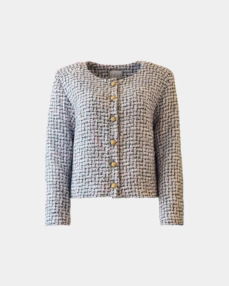 Bouclé Damenjacke recycelt kurz ALINE CELI