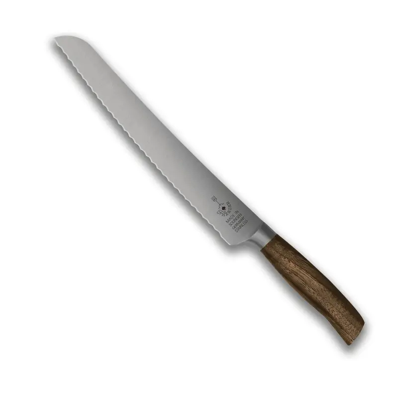 Brotmesser mit Walnussholzgriff | Gezackte Klinge 22 cm