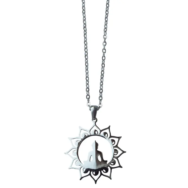 Buddha Kette 'Lotus' Edelstahl