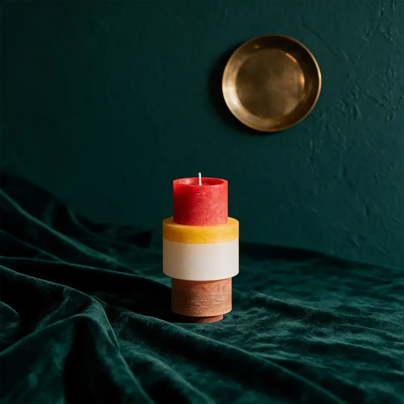 Candle Stack 05 Gelb | 4-teiliges Stapelkerzen-Set, ca. 130 Std.