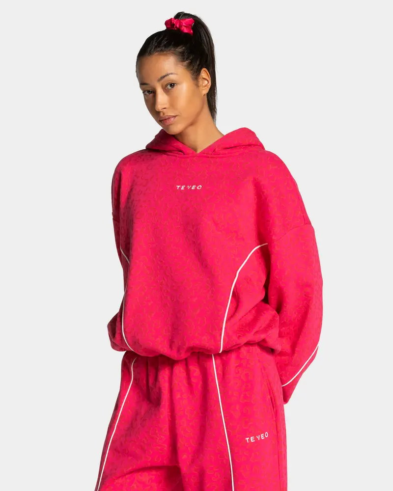 Contrastline Hooded Sweater "Leo Berry"