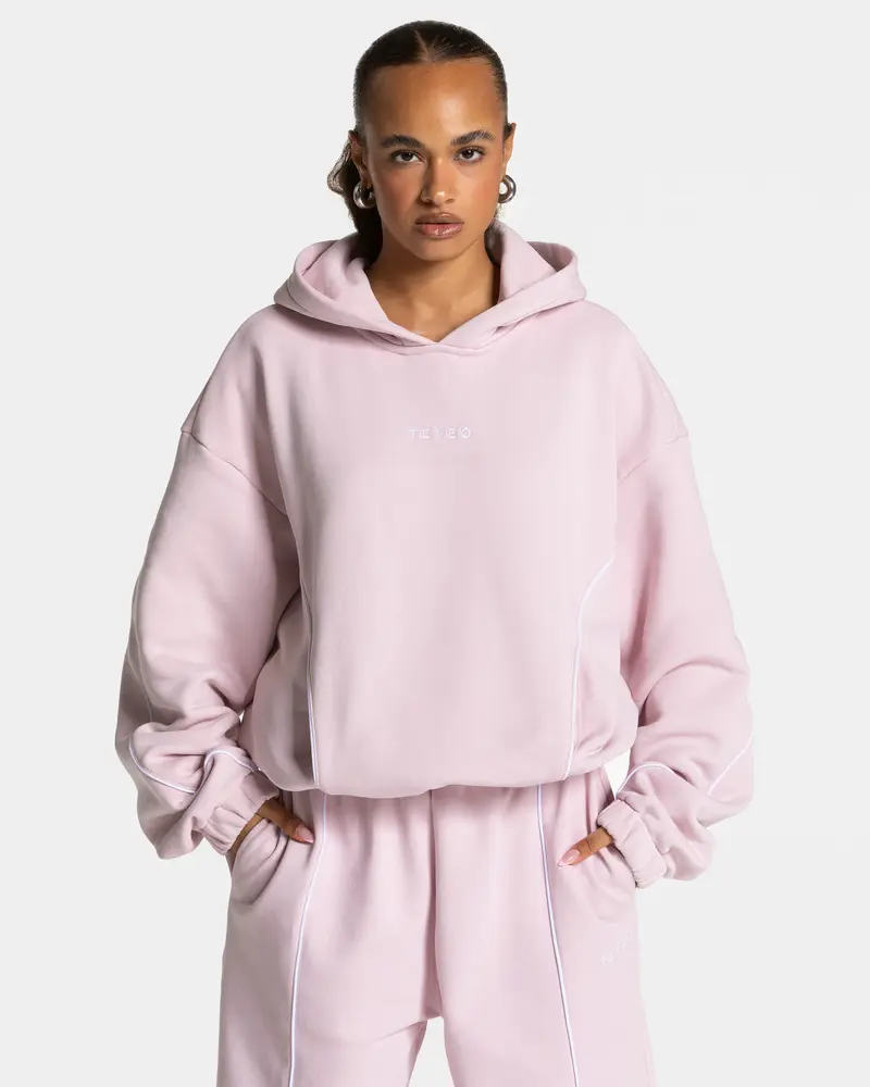 Contrastline Hooded Sweater "Rosa"