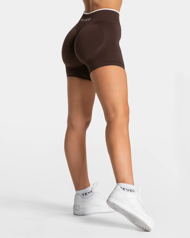 Contrastline Sculpt Scrunch Shorts "Espresso"