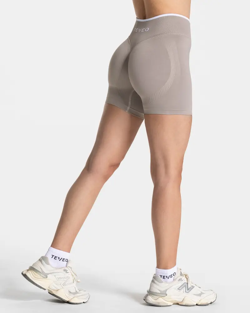 Contrastline Sculpt Scrunch Shorts "Stone"
