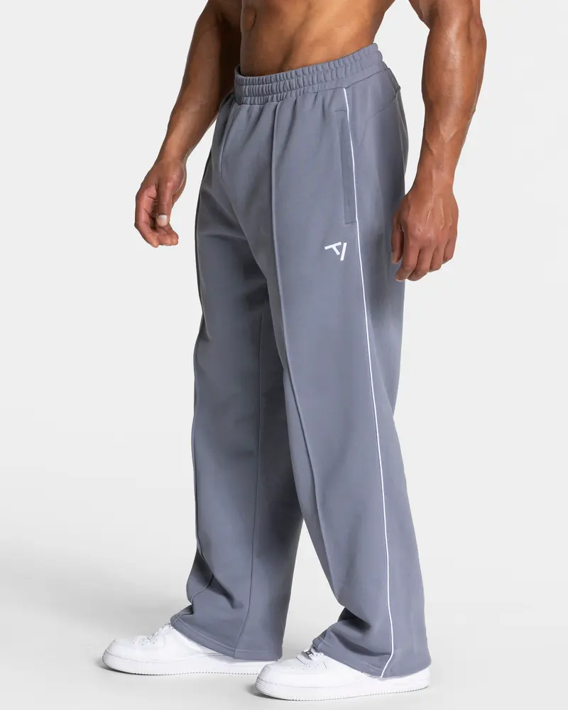 Contrastline Straight Leg Jogger "Eisgrau - Weiß"