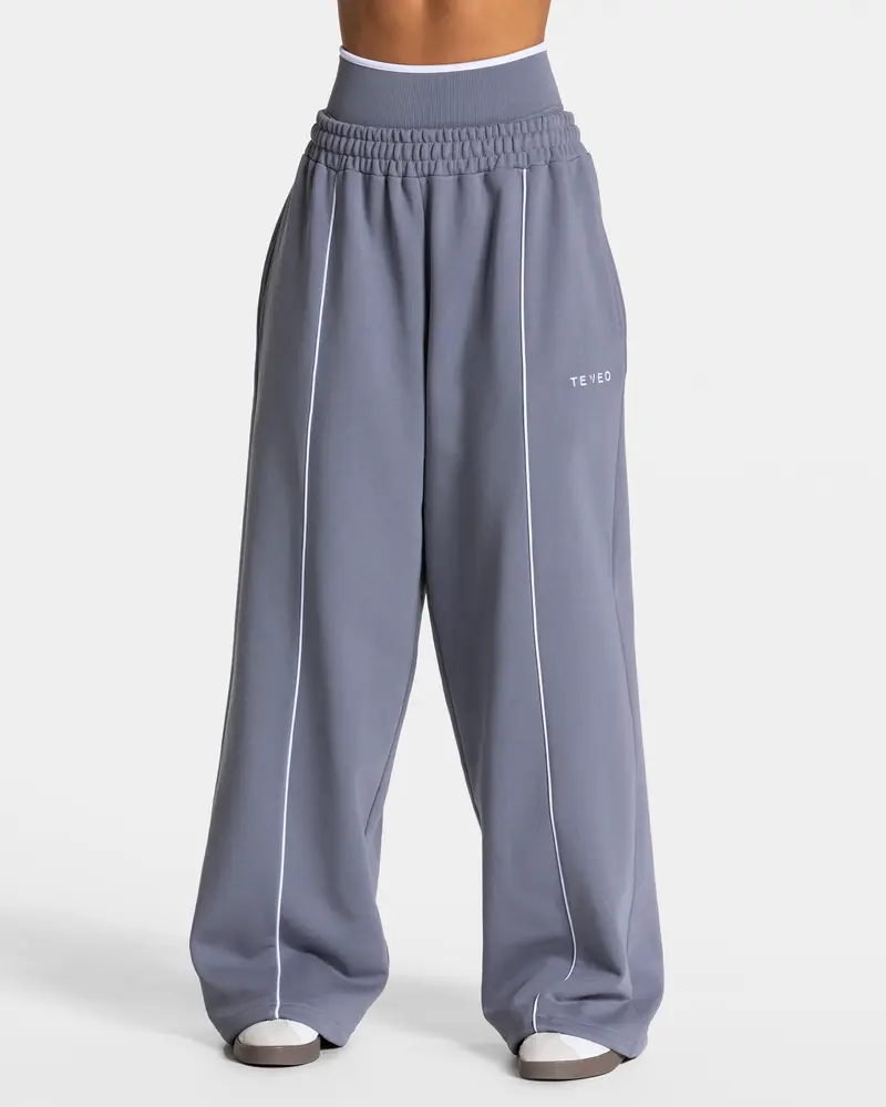 Contrastline Wide Leg Jogger "Eisgrau"