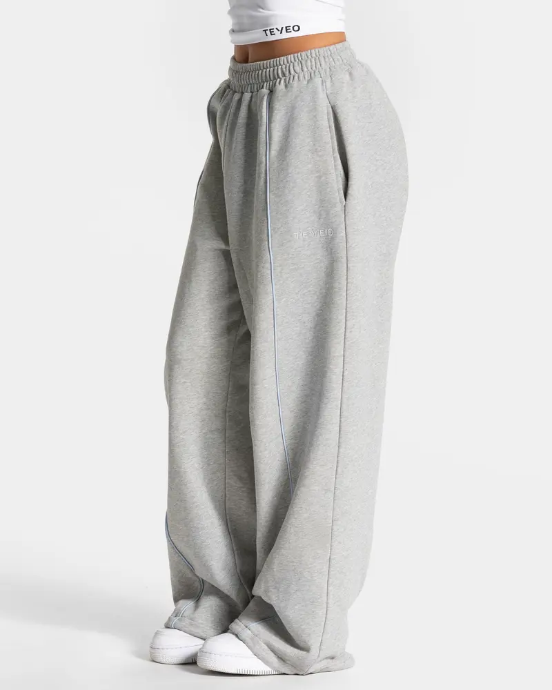 Contrastline Wide Leg Jogger "Hellgrau"