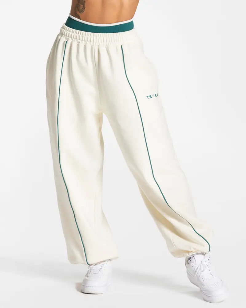 Contrastline Wide Leg Jogger "Off White"