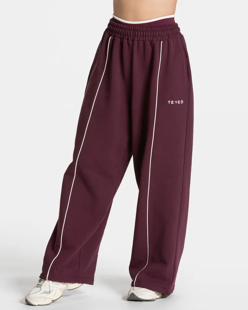 Contrastline Wide Leg Jogger "Pflaume"