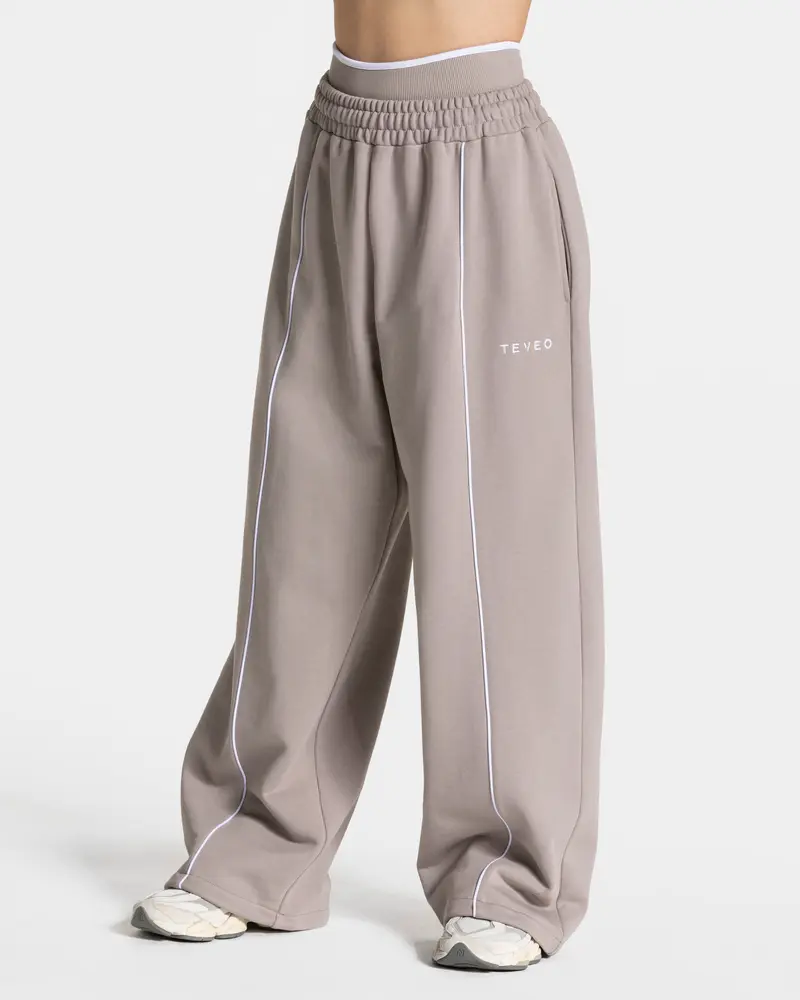 Contrastline Wide Leg Jogger "Stone"