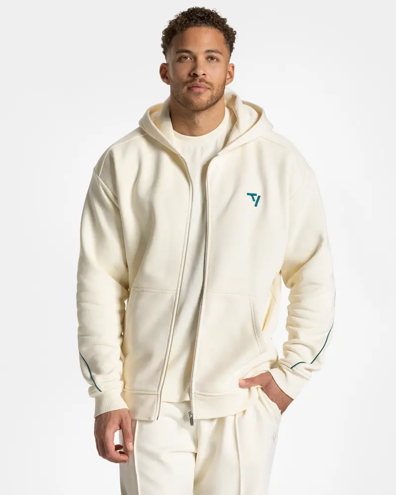 Contrastline Zip Jacke "Off White"