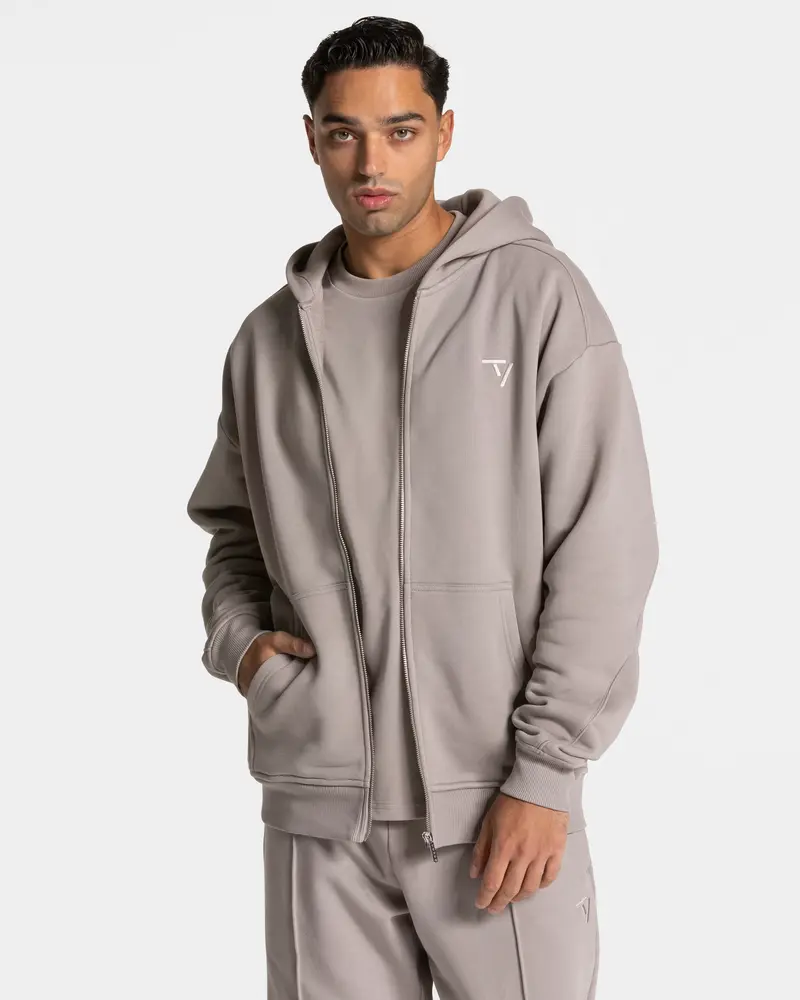 Contrastline Zip Jacke "Stone"