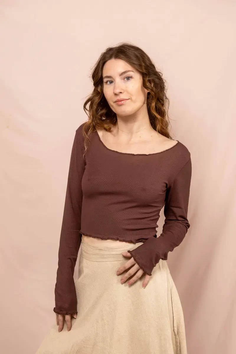 Cropped Longsleeve ALVA CACAO