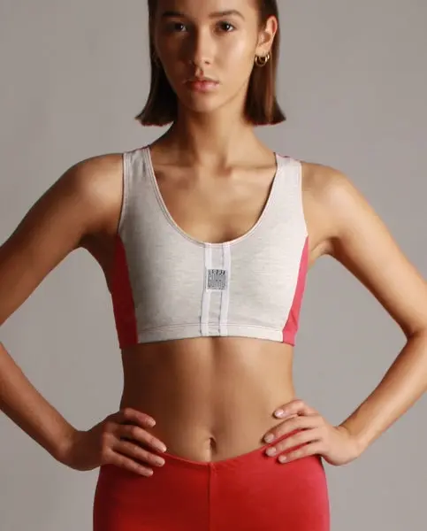 Dawn Upcycling Sportsbra Racerback Baumwolle Vintage-Optik