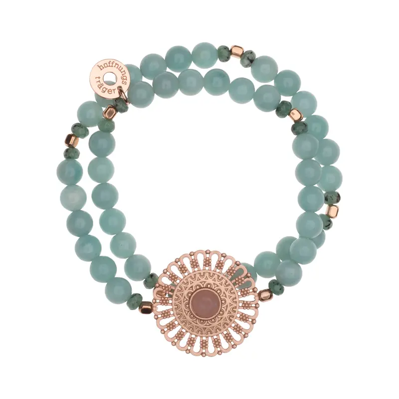 Doppelreihiges Mandala Stretcharmband Amazonit