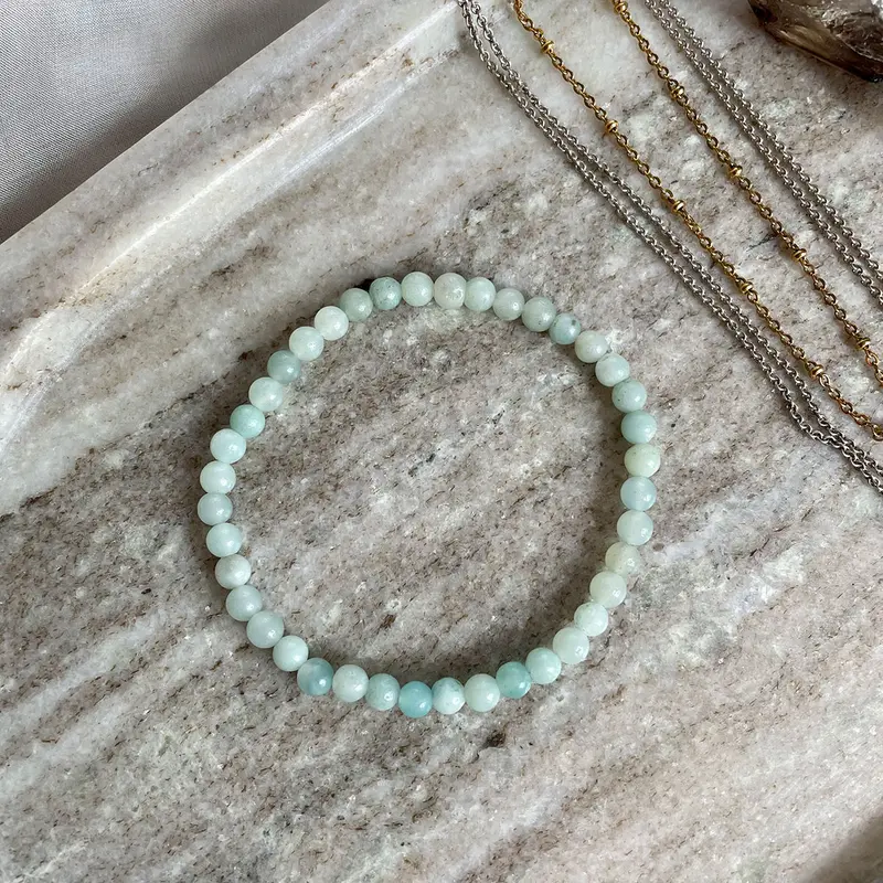 EDELSTEIN ARMBAND "AMAZONIT" (4 mm)